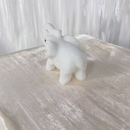 White Jade Elephant Carving