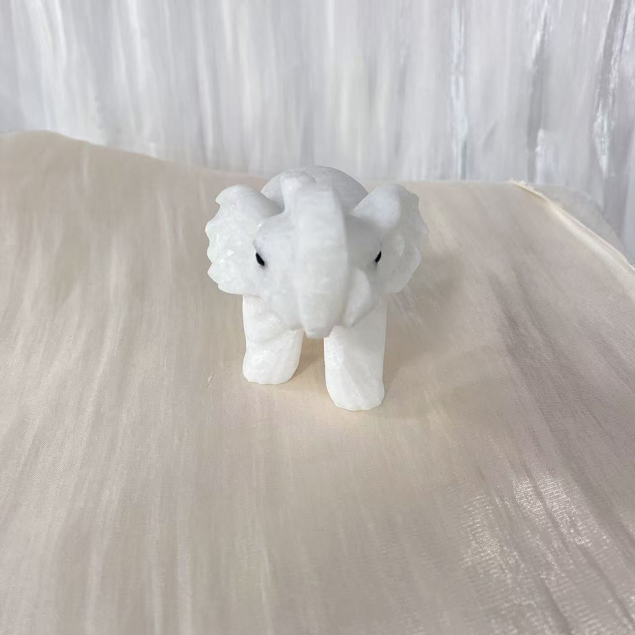 White Jade Elephant Carving