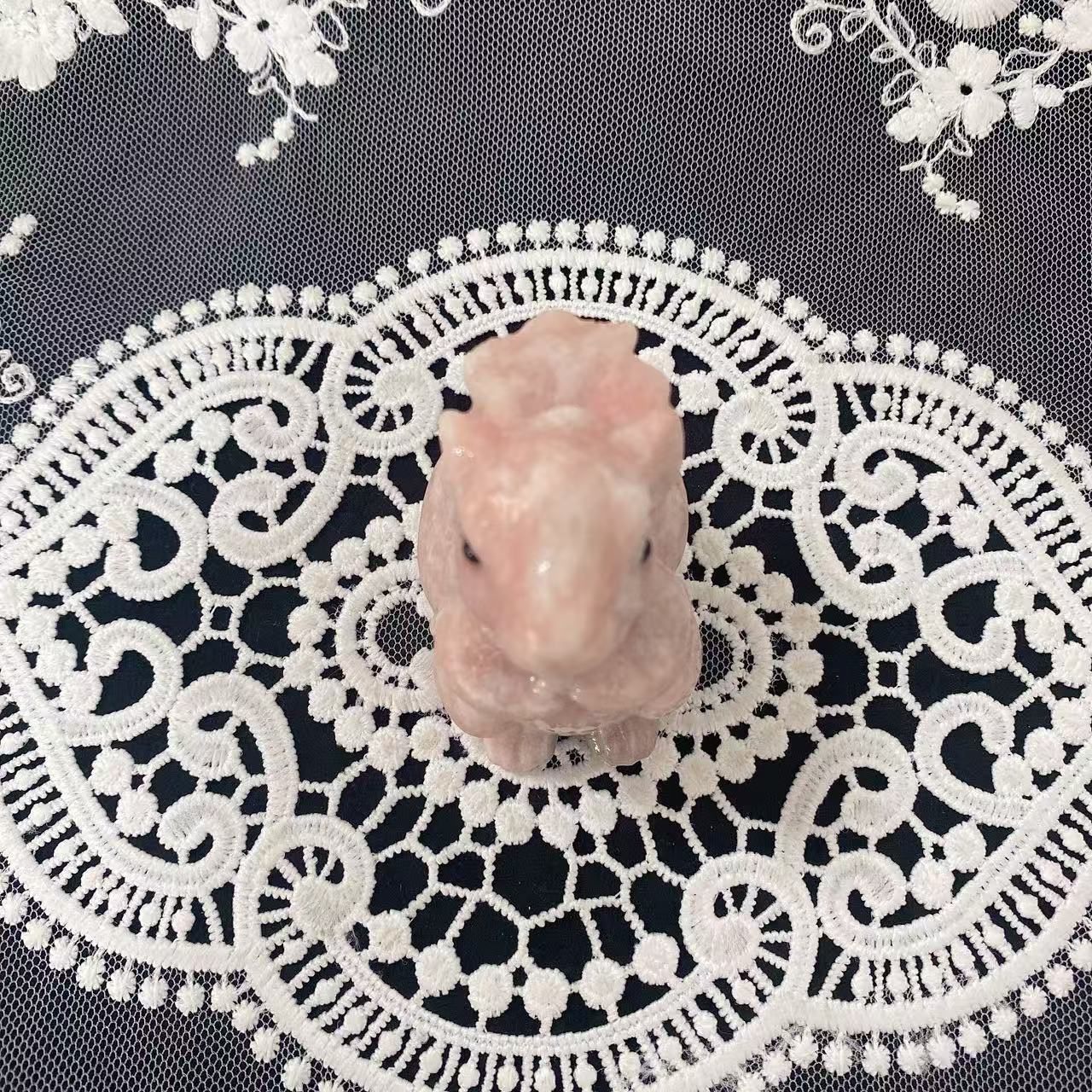 Pink Opal Mice Carving