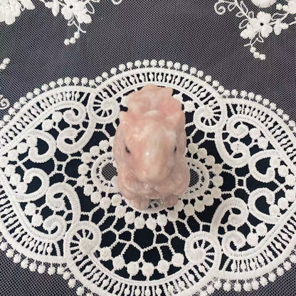 Pink Opal Mice Carving