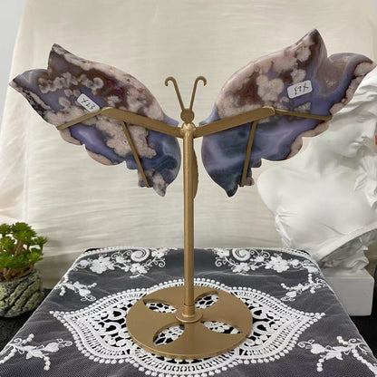 Blue Flower Agate Butterfly Wings