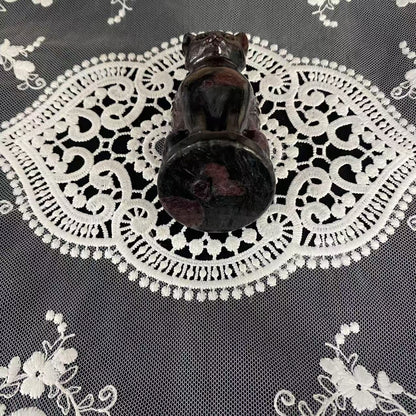 Garnet Flying Cat Carving