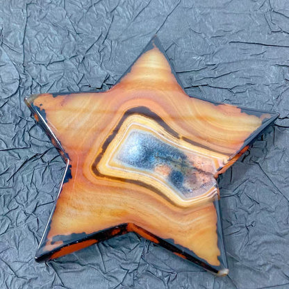Black Red Agate Geode Star