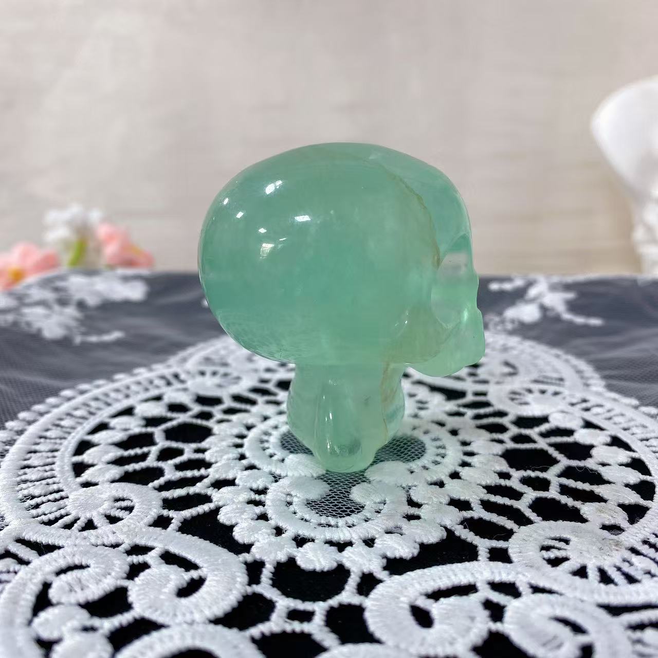 Fluorite Skull Doll Carving