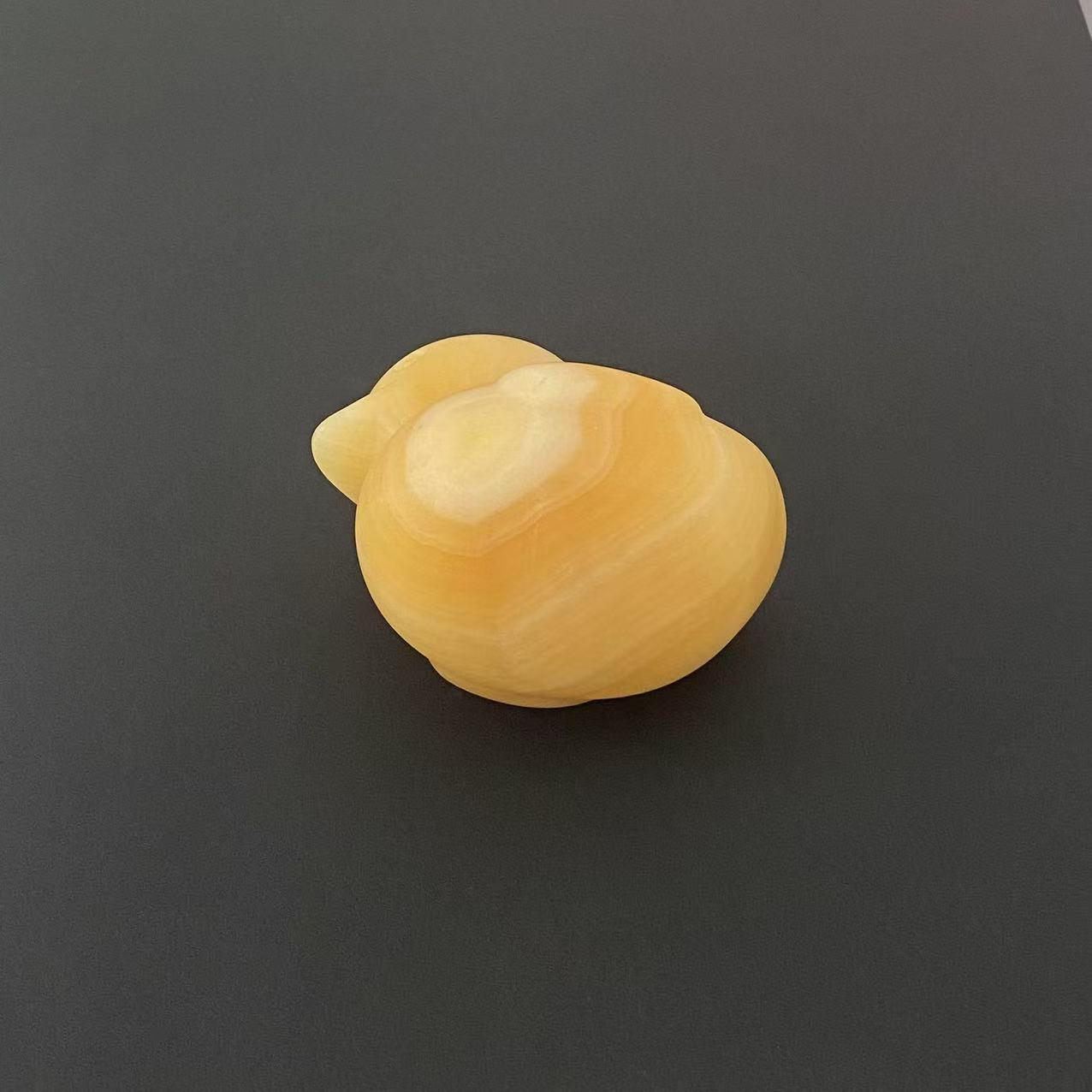 Yellow Calcite Duck Carving