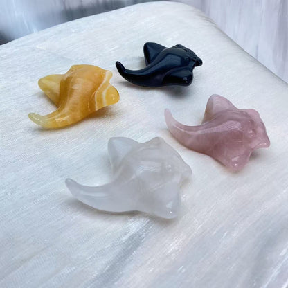 Manta Ray Crystal Carving