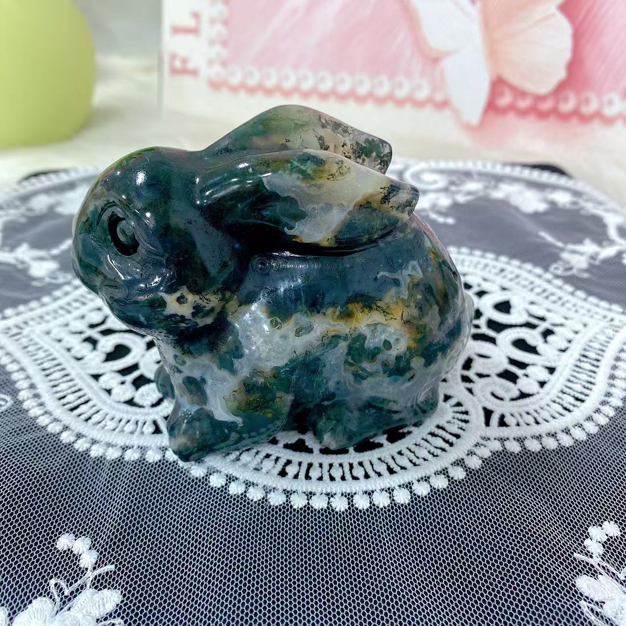 Moss Agate Rabbit